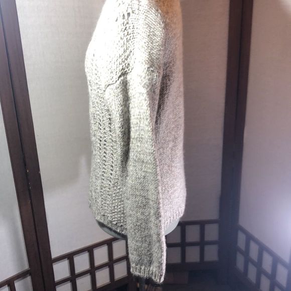 Beretta super soft grey and cream multi knit pattern sweater/ L/Italian/Alpaca - Picture 4 of 14